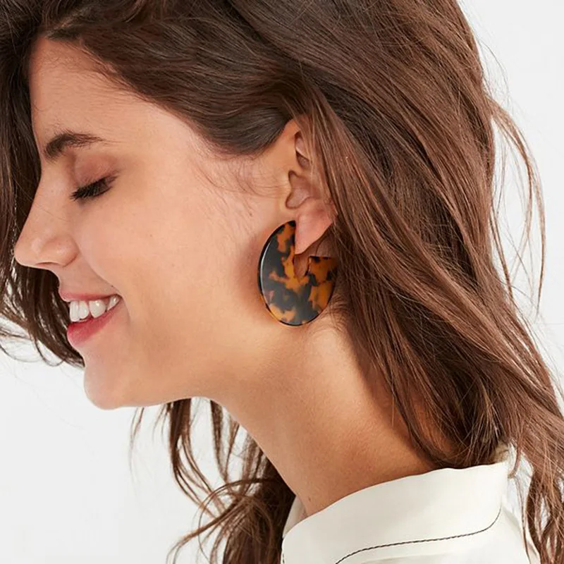 Новинка женские серьги подвески ZA с геометрическим рисунком массивные кольца