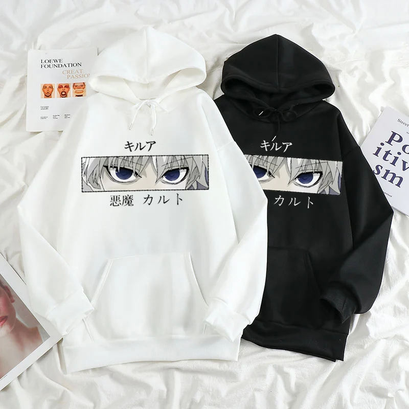 

Женские пуловеры, толстовки, свитшоты, свитшоты Hunter X Hunter Killua Zoldyck Devil Eye, милые свитшоты в Корейском стиле на осень и зиму с капюшоном