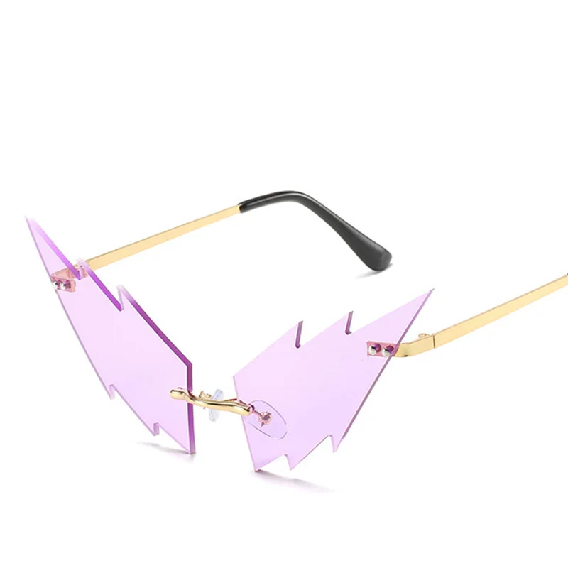 

Zonnebril Dames Personalized yellow lightning Sunglasses Women's trend decorative Sunglasses men's frameless ocean Sunglasses