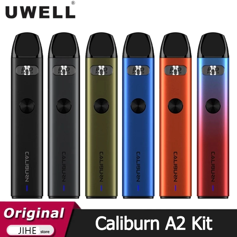 

Original Uwell Caliburn A2 Pod Kit 520mAh Battery 2mL Cartridge UN2 Meshed-H 0.9ohm Coil Electronic Cigarette Vape Pod Syetem