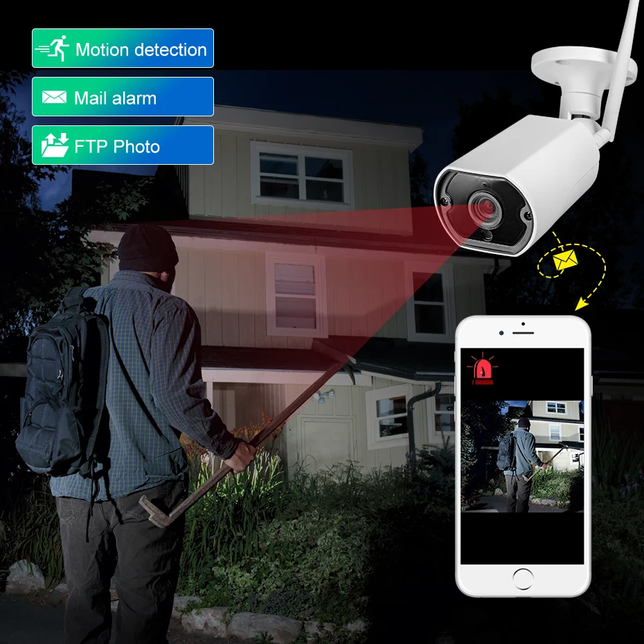 FUERS Full HD 1080P Беспроводная ip камера уличная Водонепроницаемая wifi домашнее