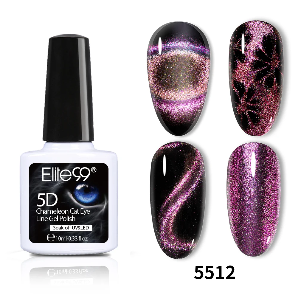 5512 Elite99 10 мл Galaxy Cat Eyes светодиодный Гель-лак для ногтей Хамелеон для использования с магнитом УФ-лак для ногтей Дизайн ногтей Блестящий гель нужен черный базовый слой - Цвет: 5512