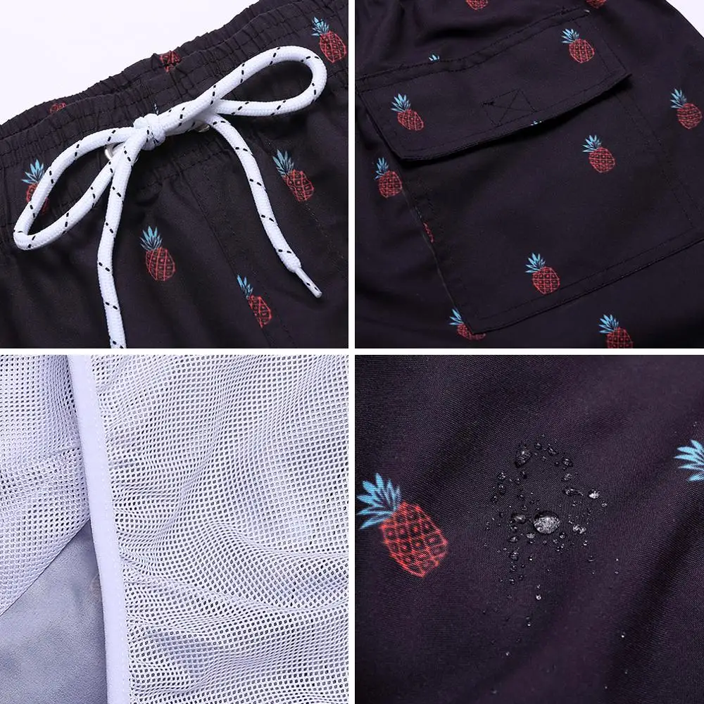 AIMPACT мужские пляжные шорты быстросохнущие с ананасом Мужская пляжная одежда для