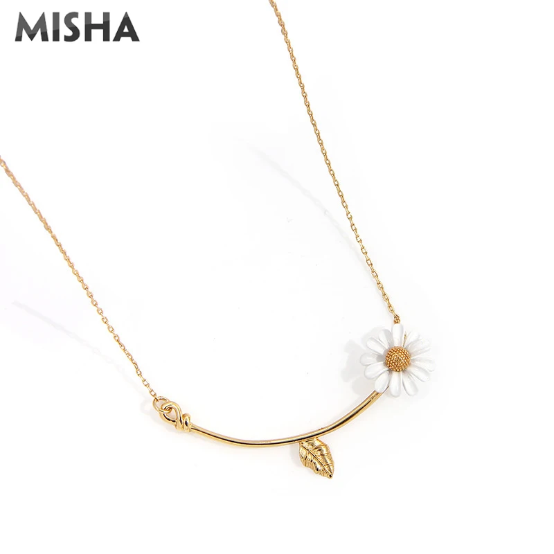 Миша модное ожерелье с подвеской для женщин ручной работы белый цветок пчела