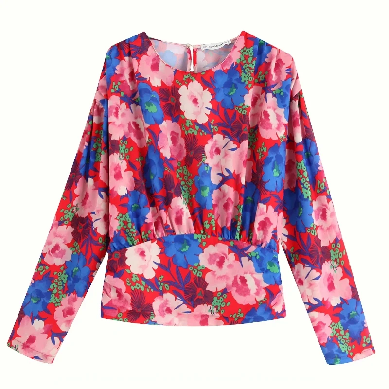 Новый женский винтажный цветной цветочный принт повседневное кимоно блузка