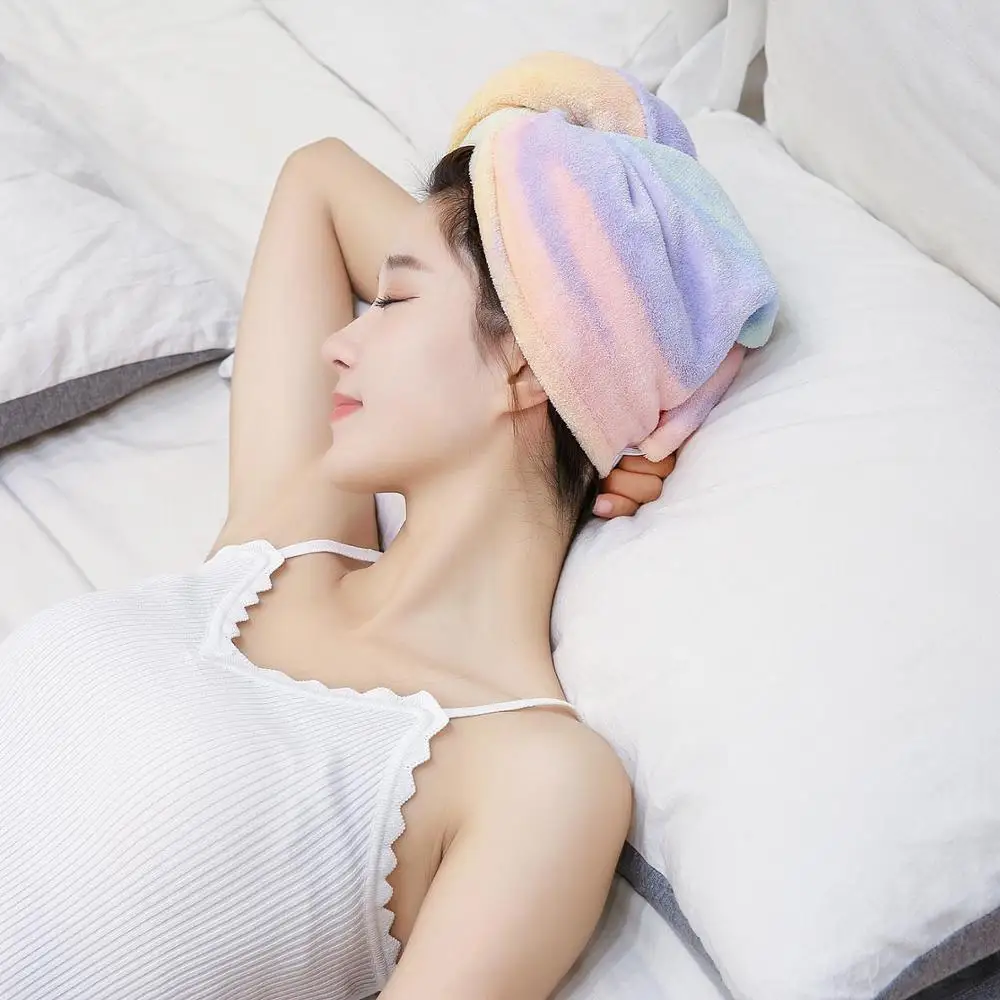 1 шт. Женская быстросохнущая Шапка-тюрбан из кораллового флиса | Дом и сад