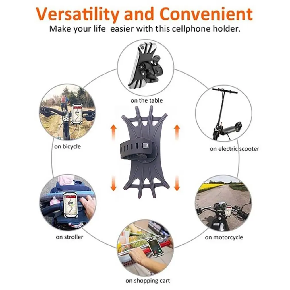 universal bicycle mobile phone holder silicone motorcycle bike handlebar stand mount bracket mount phone holder for phone free global shipping