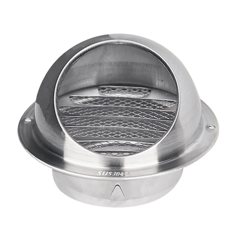 

304 Stainless Steel Ventilation Air Vent Grille Louver Exhaust Hood Round Vent Cover For Wall Hole Kitchen Exhaust Fan