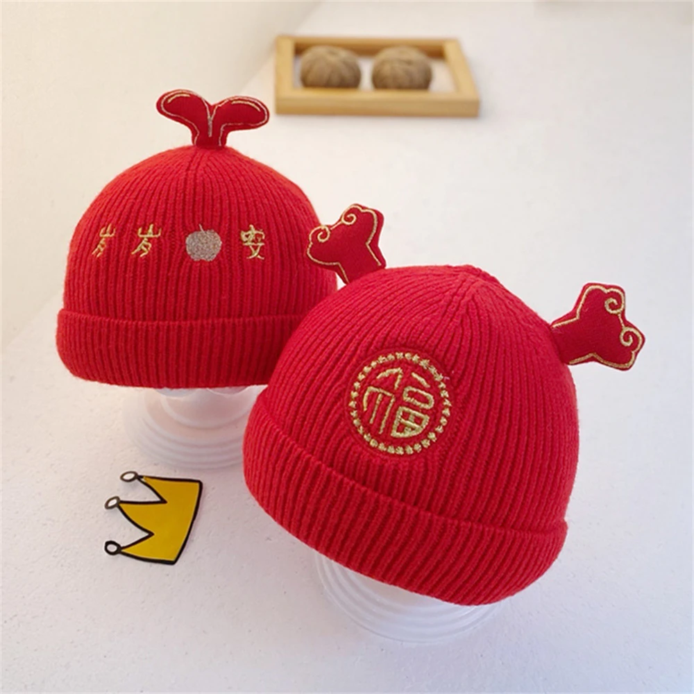 

Baby Hat Autumn and Winter Cute 0-3 Month Pure Cotton Full Moon Fetal Cap Newborn Baby Chinese Wool Cap