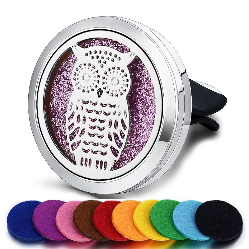 Refillable Car Air Freshener Smell Perfume Diffuser Clip Auto Vent Essential Oil Stainless Steel Locket Interior Accessories | Автомобили