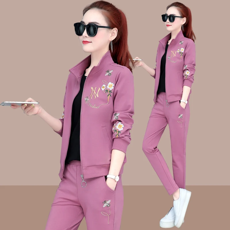 Костюм для спорта и отдыха Женская весенне-осенняя Новинка 2019 года комплект из