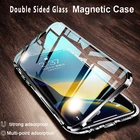 Магнитный чехол с полной защитой 360 градусов для iPhone 13 12 11 Pro XS Max 12 13 Mini SE2020 X XR 8 7 6S Plus, двойной стеклянный чехол