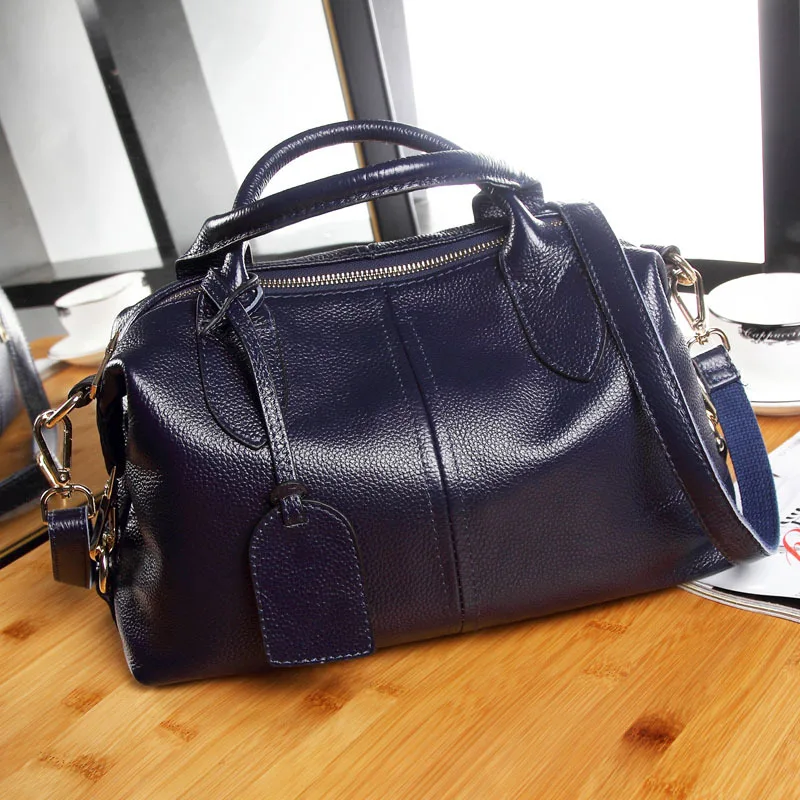 

2020 New Style WOMEN'S Cow Leather Bag Fashion BOSTON WOMEN'S Leather Bags Handbag Simple Shoulder Bag