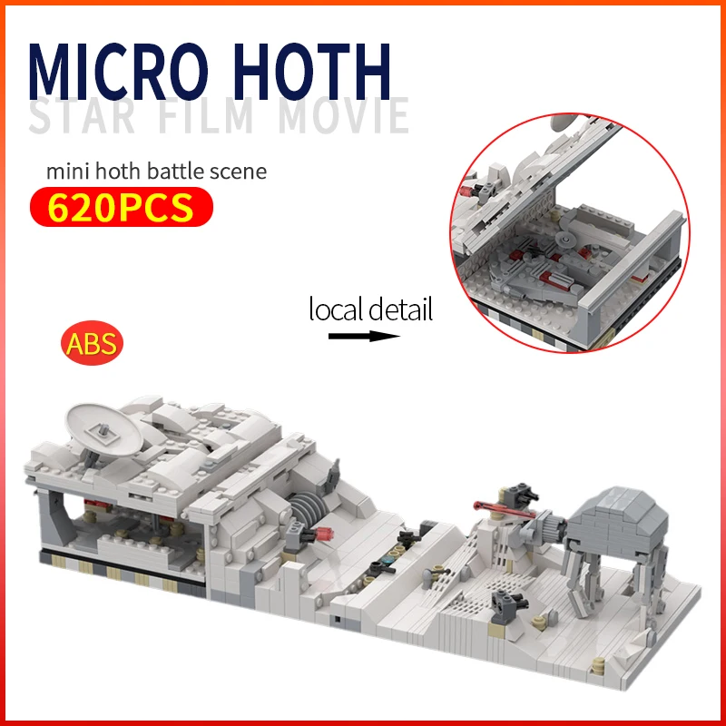 

MOC Creative Bricks Mini HothED Battle Scene Model Space Wars KesselED Run Falcon Alternate Build Building Blocks Toys for Kids