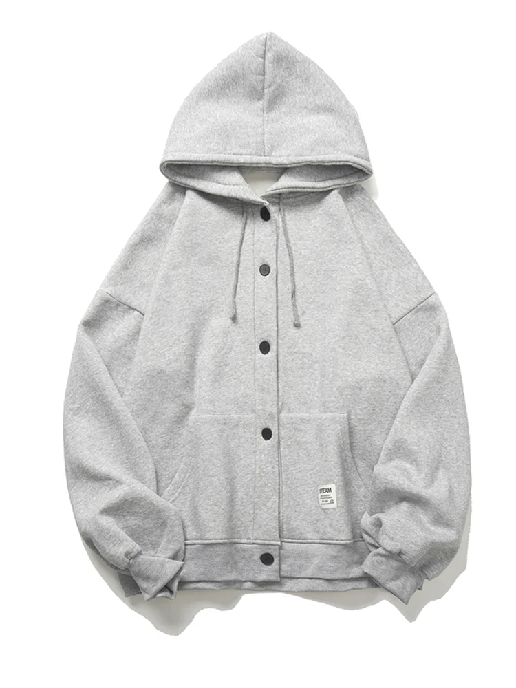 

Coat men's autumn and winter couples large size Korean fashion plus velvet hooded loose fat thick cardigan sweater