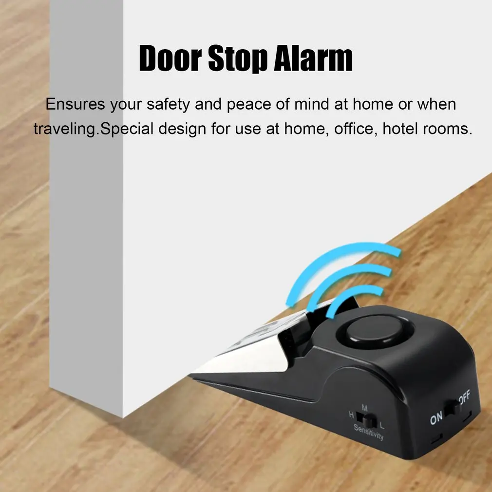 

Stainless Steel 120dB Wireless Door Stop Door Slot Alarm Anti Theft Burglar Alert System Home Safely Security