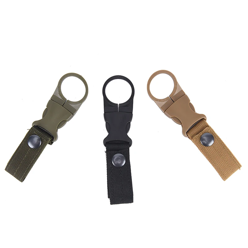 

Outdoor Military Nylon Webbing Buckle Hook Water Bottle Holder Clip EDC Climb Carabiner Belt Backpack Hanger Camp Color Random