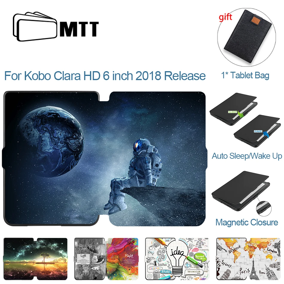 Case para Kobo Couro do Plutônio Capa para Kobo Clara Polegada E-book 2021 Liberação Fino Ereader Protetor Funfunfunda Coque Mtt hd 6