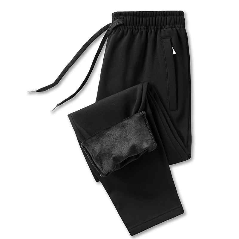 Брюки мужские утепленные с эластичным поясом повседневные хлопковые штаны