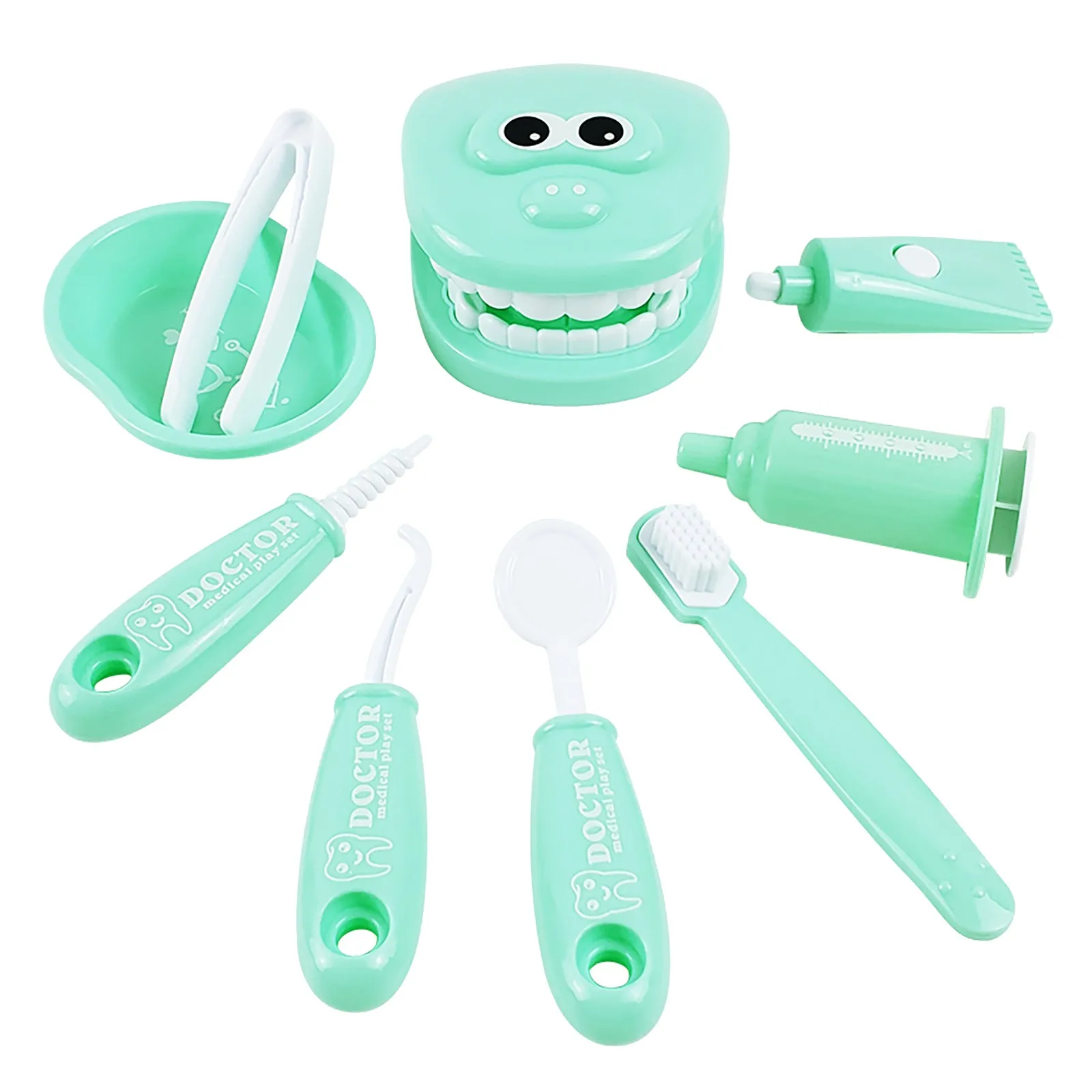 

1set Dentist Check Teeth Model Set Kit Educational Role Play Simulation Learing Toys For Children Kids Pretend Play Toys