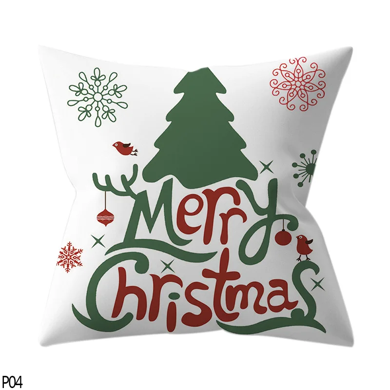 P04 christmas tree 1 шт. 45*45 см Санта-Клаус Merry Christmas Наволочки Чехол новогодний домашний диван Автомобильная подушка Декоративные Чехлы для подушек - Цвет: P04 christmas tree