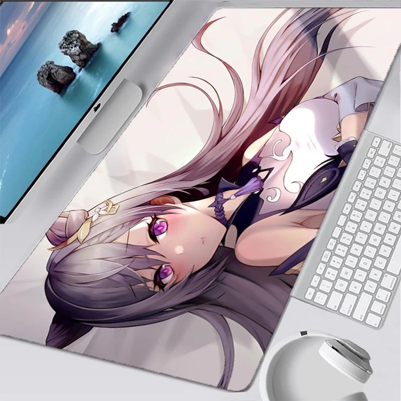 DIY Kawaii Anime Gaming Speed Mouse Pad Gamer Large Mouse Mat Soft Durable Keyboard Genshin Impact Mousepad Computer Desk Mat