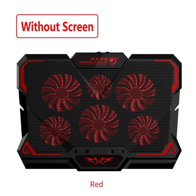 no Led Screen COOLCOLD, 15,6 дюймов, игровой кулер для ноутбука, шесть вентиляторов, светодиодный экран, охлаждающая подставка для ноутбука, подставка для ноутбука - Цвет: no Led Screen