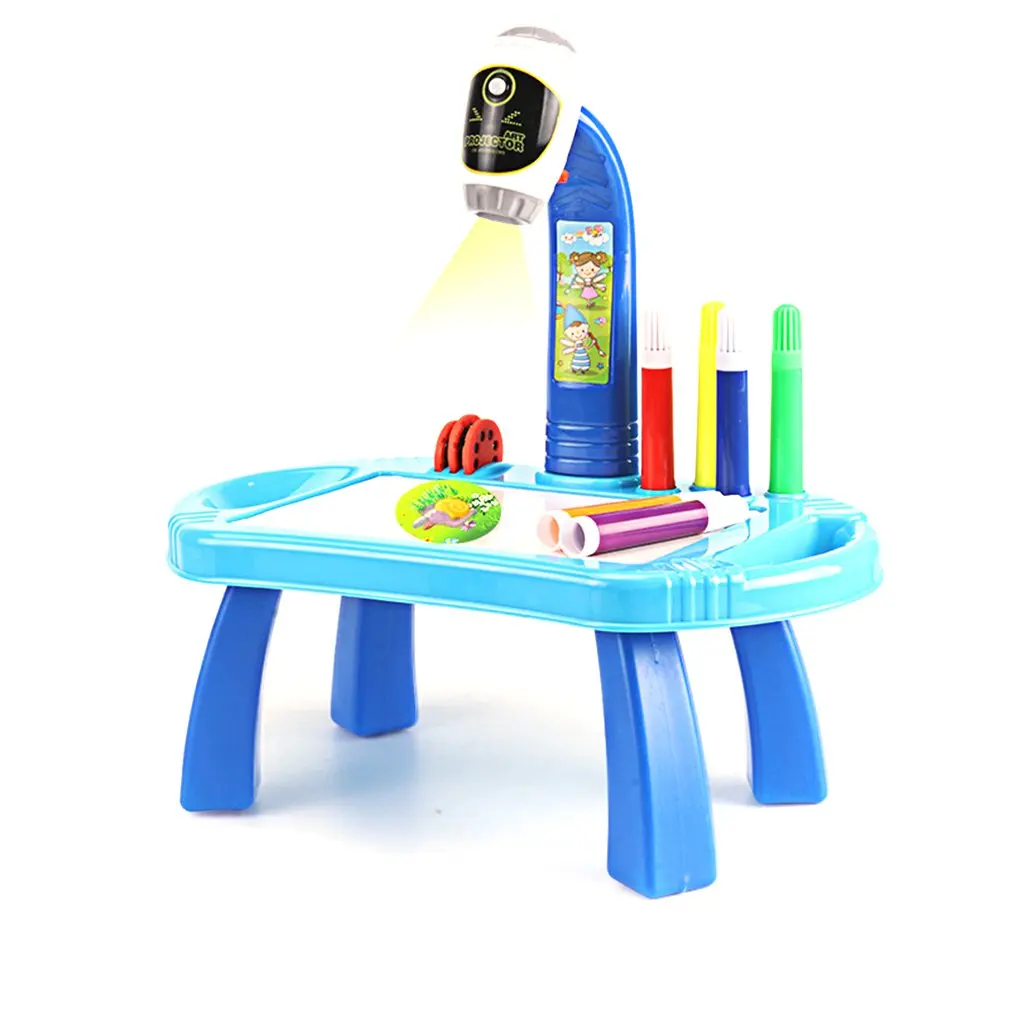 

Kids Learning Desk With Smart Projector Painting projector Table Lamp Write Toy With Light Educational Drawing Table Baby Gift