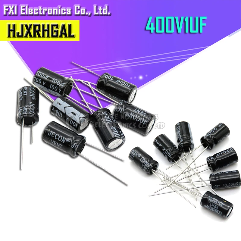 10 шт. 400v1uf 1uf400v 6 3*9 электролитический конденсатор с алюминиевой крышкой 400v 1 мкФ
