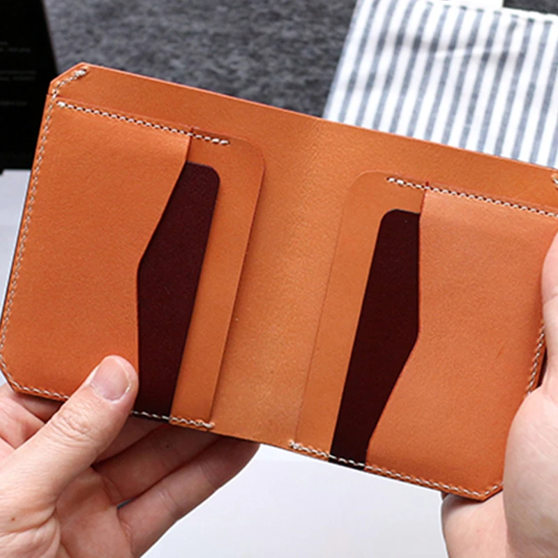 

2021 original Italian leather wallet men's leather business high-end card holder retro vertical wallet trend