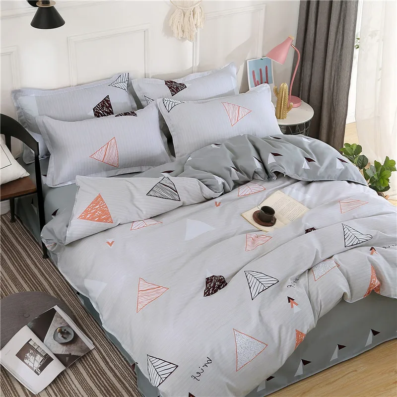 Gray Duvet Cover Set With Pillowcase 200×230 King Bedding Sets 220×240 Quilt cover Geometric patterns 200×200 Blanket | Дом и сад