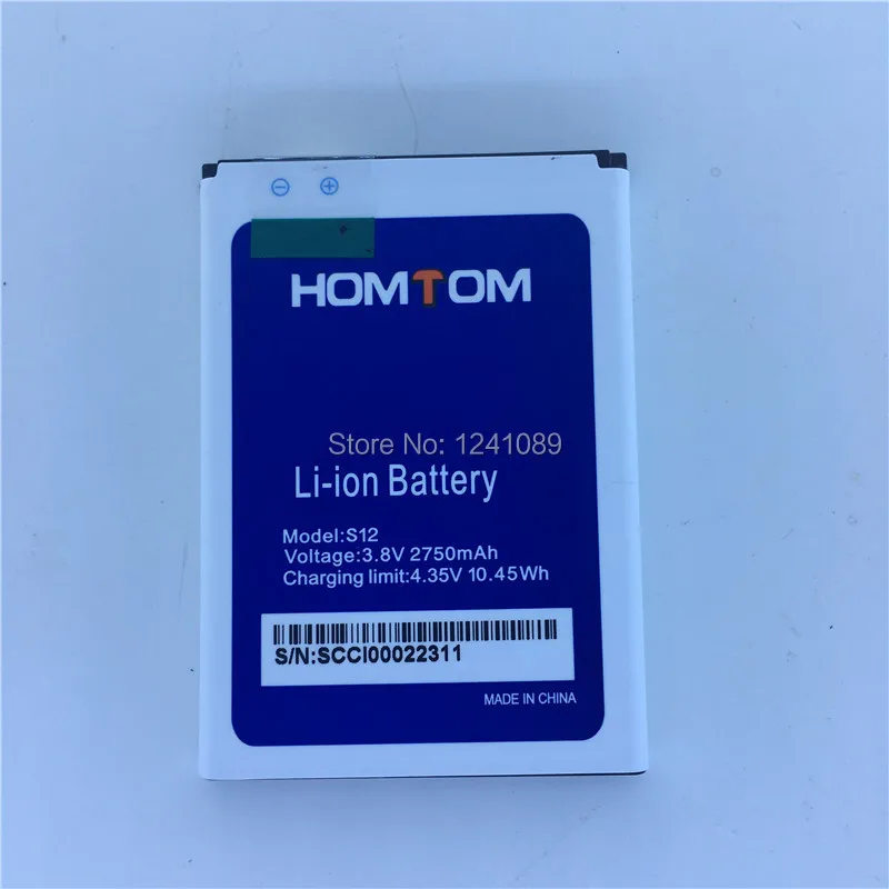 

YCOOLY 2 Pieces / Lot For HOMTOM S12 Battery 2750mAh Long Standby Time High Capacity HOMTOM Mobile Accessories