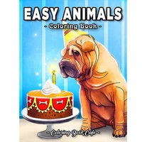 animals coloring book a large print coloring book featuring fun and easy animal designs 30 page