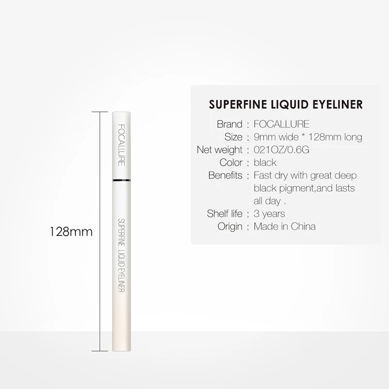 

FOCALLURE Waterproof Black Eyeliner Pencil Maquiagem Quick Dry Long-lasting Pro Liquid Eye Liner Pen