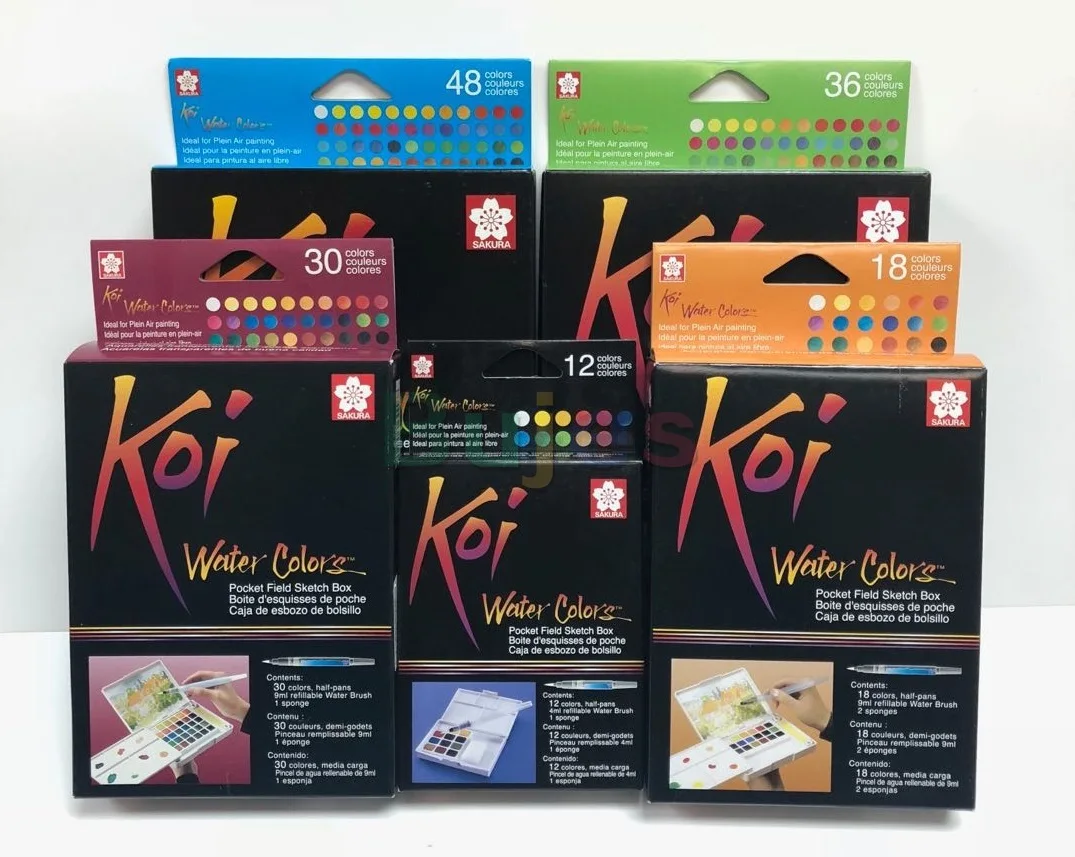 Sakura Koi Расширенный акварельный полукирпичный многоцветный набор опционально 12 18