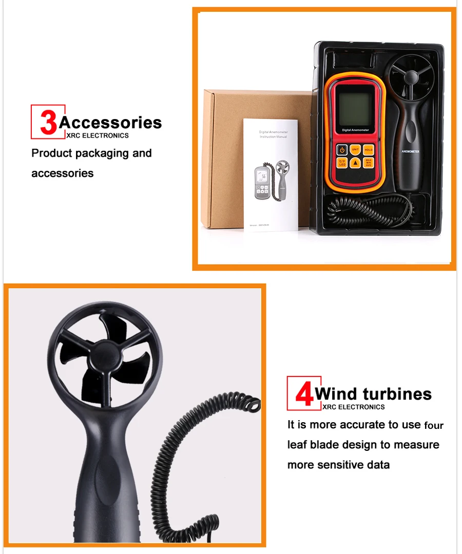 RZ измеритель скорости GM8901 45 м/с Anemometro ЖК-дисплей цифровой анемометр измеритель скорости воздуха измеритель температуры
