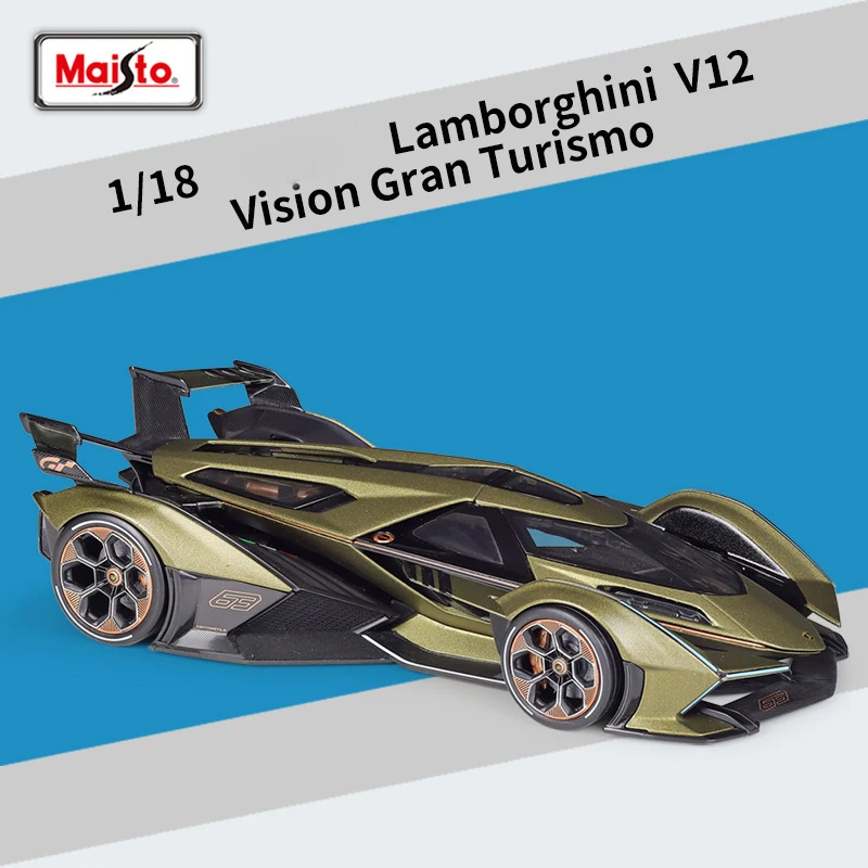 

Автомобиль Maisto масштаб 1:18, игрушки Lamborghini V12 Vision Gran Touring, Детская модель, автомобиль из сплава, игрушки, литой автомобиль