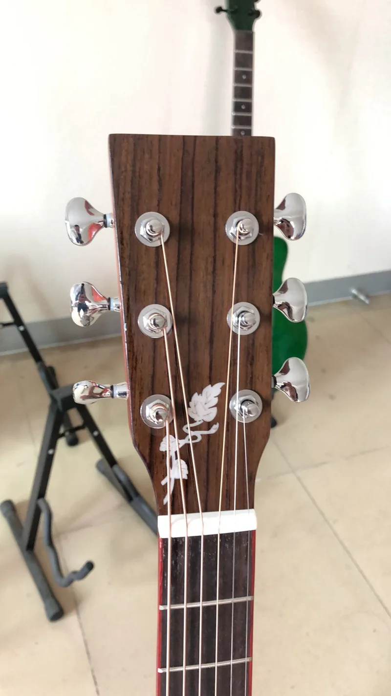 Полная твердая Акустическая гитара из дерева sapele 40 дюймов, глянцевая 6 струнная народная гитара с твердой еловой древесиной, высокое качество