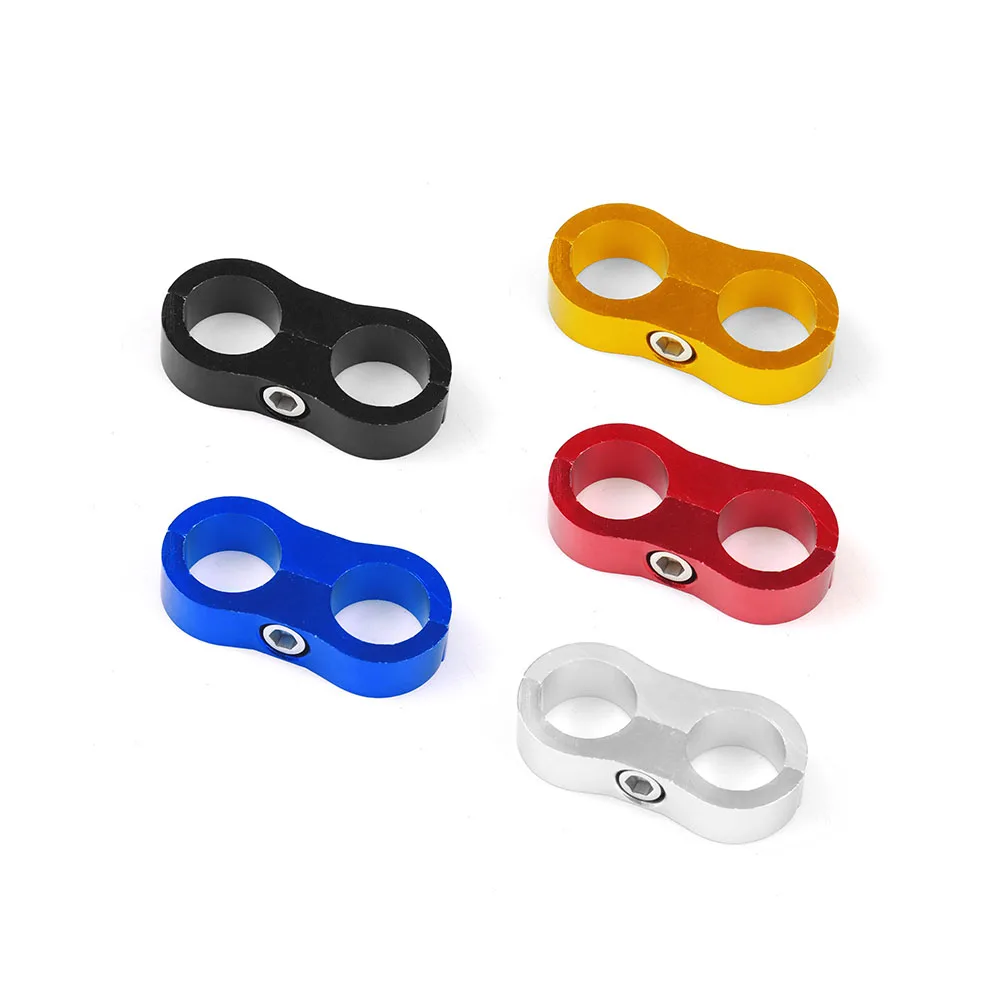 

2PC Universal AN4 AN6 AN8 AN10 Fuel Water Hose Tube Seprator Tubing Clip Divider Clamp Aluminum Line Separator Car Accesssories
