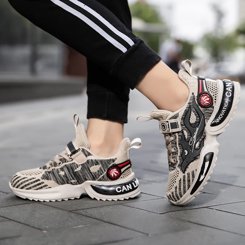 Брендовые кроссовки для мальчиков Детская обувь бега Уличная на полой подошве