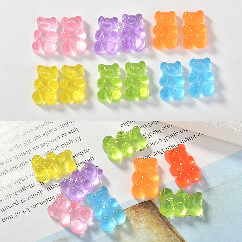 Милые очаровательные желе конфеты Медвежонок плоские пластыри DIY украшения