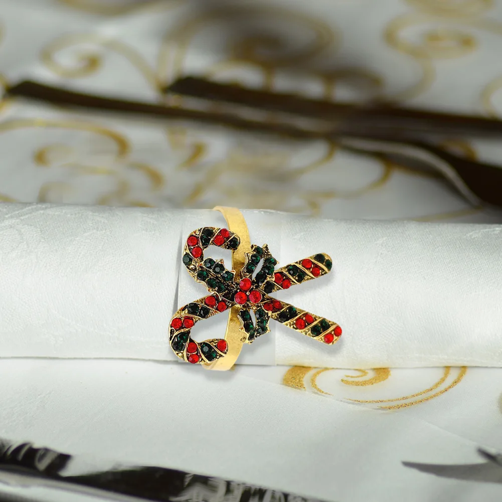 Рождественские кольца Симпатичные застежки для салфеток сервиса столовых