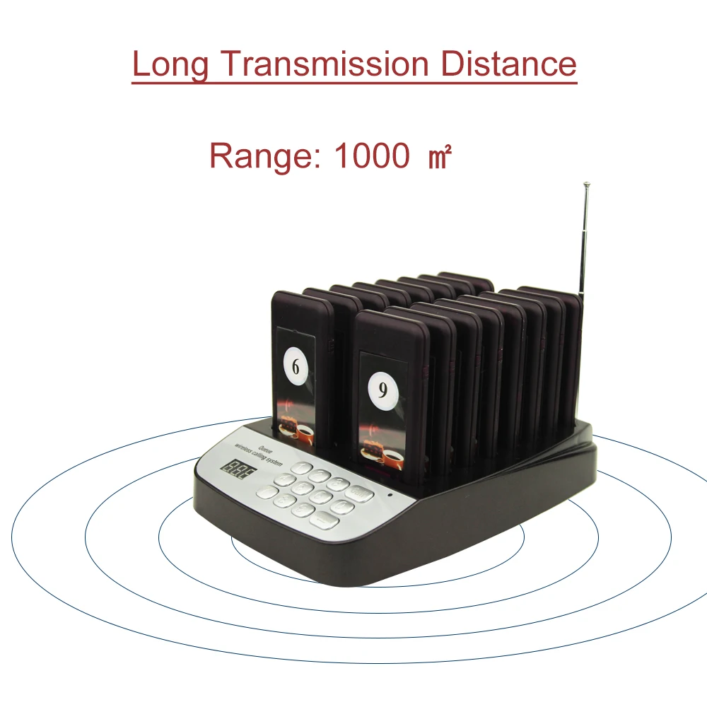 Беспроводной coaster пейджерам вызова для ресторанов 16 шт. пейджеры и 1 клавиатура