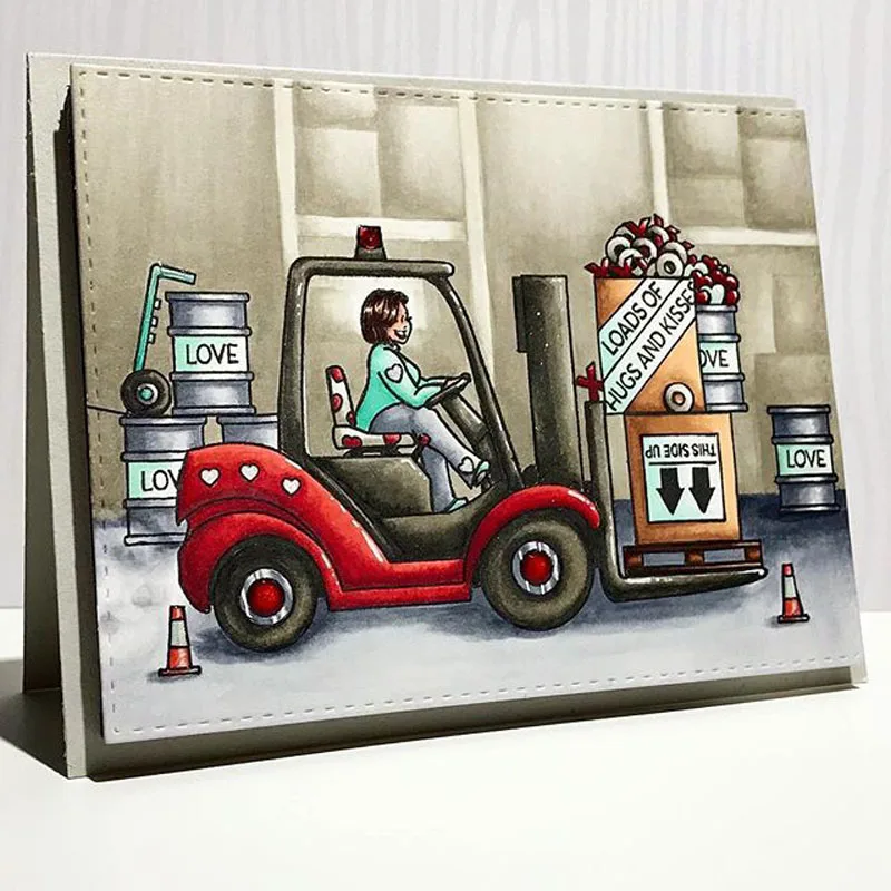 Вилочный погрузчик прозрачные штампы для скрапбукинга изготовление карт