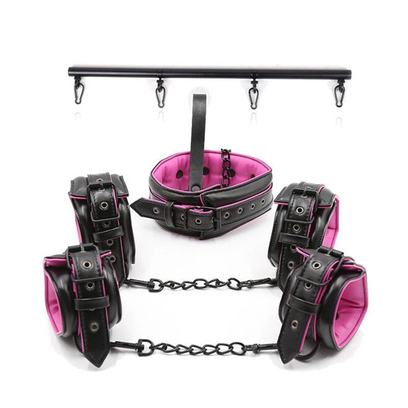 БДСМ кожаный бондаж набор для раба наборы интимных игрушек ошейники Манжеты