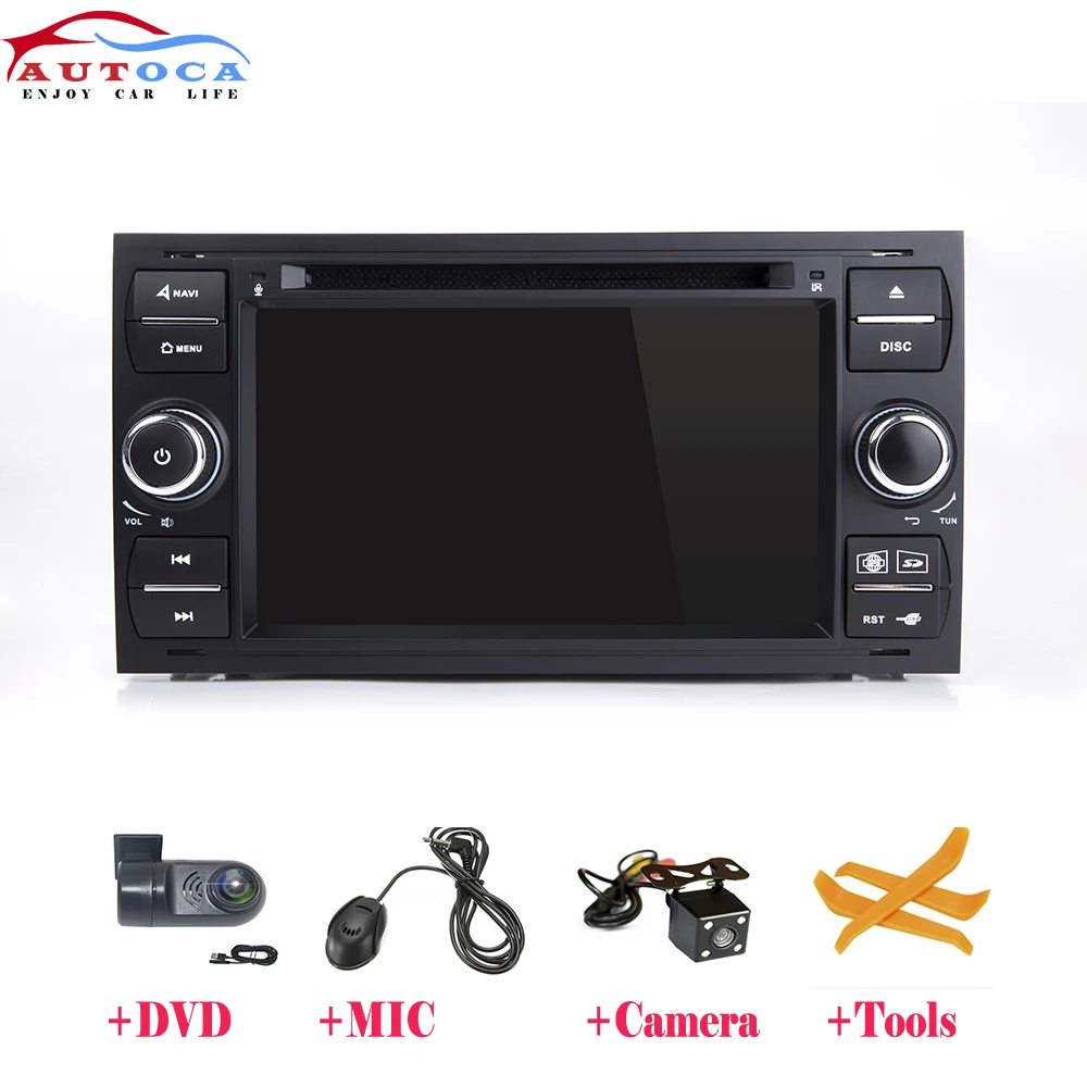 Автомобильный DVD плеер с GPS DSP IPS 2 Din Android 10.0. для Ford Mondeo S max Focus Galaxy Fiesta Transit Fusion Connect Kuga