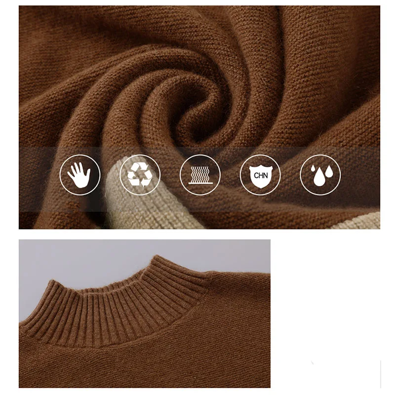 

Half Turtleneck Sweater Women's Knitting Bottoming Black Pullover Casual Plus Size Brown Khaki Tops Girls Winter Clothes Woman