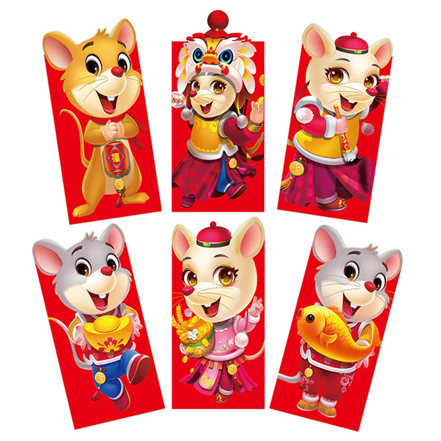 Behogar 18 шт. китайский Новый год красный конверт Lucky 2020 года бело-серые кисточки Hong Bao