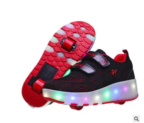 Heelies USB зарядка светодиодный Красочные Дети Мода кроссовки с два колеса роликовые коньки обувь для мальчиков и девочек синий - Цвет: Photo Color 9