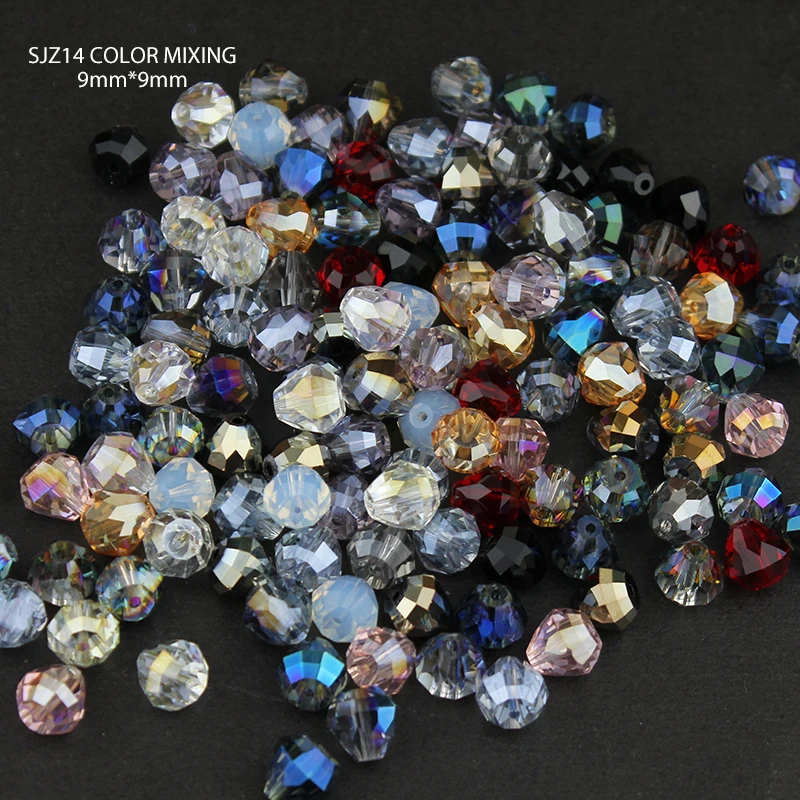 SJZ14-Color mixing 9 мм падение Австрийские бусы с бусинами из цветного стекла бусины Waterdrop бусина для серьги ювелирных изделий DIY ручной работы SJZ14 - Цвет: SJZ14-Color mixing